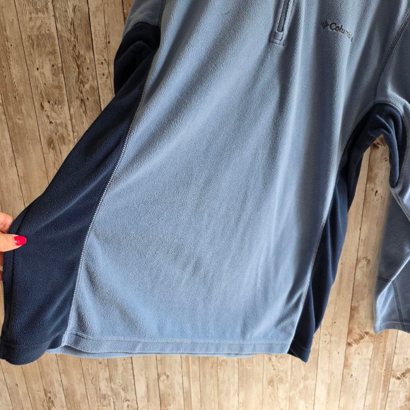 Men's Columbia Fleece Pullover Size L Blue - Picture 5 of 7